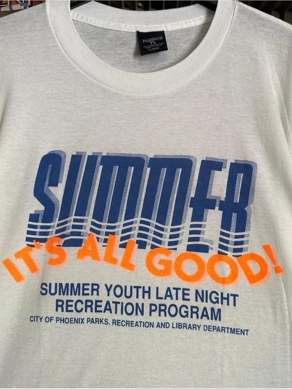 Vintage 1990s White "Summer It's All Good" Arizona Summer Camp Tee XL